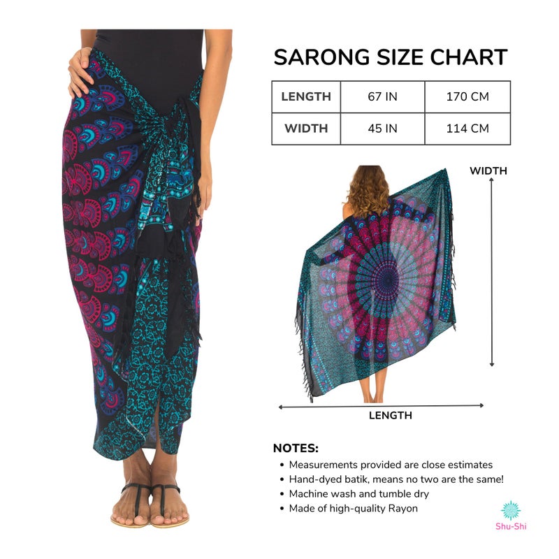 SHU-SHI Sarong Cover Ups For Swimwear Women Long Pareo Beach Wrap Skirt Mandala Bikini Cover Up - Image 4